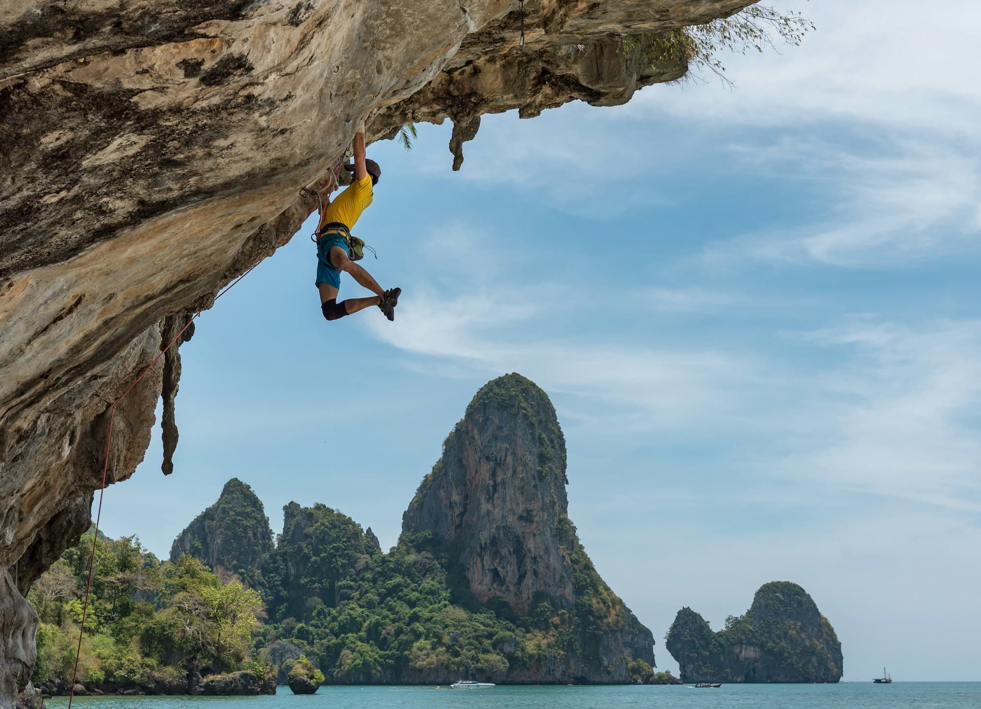 A climber on a granite face in the Baspa valley