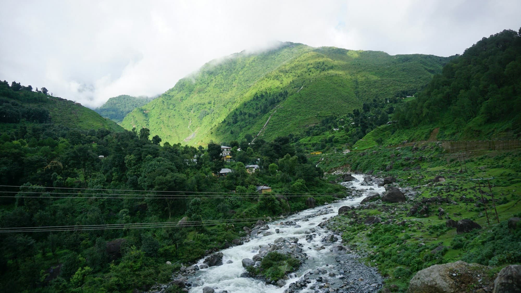 A guest looking out over the Sangla valley at first light