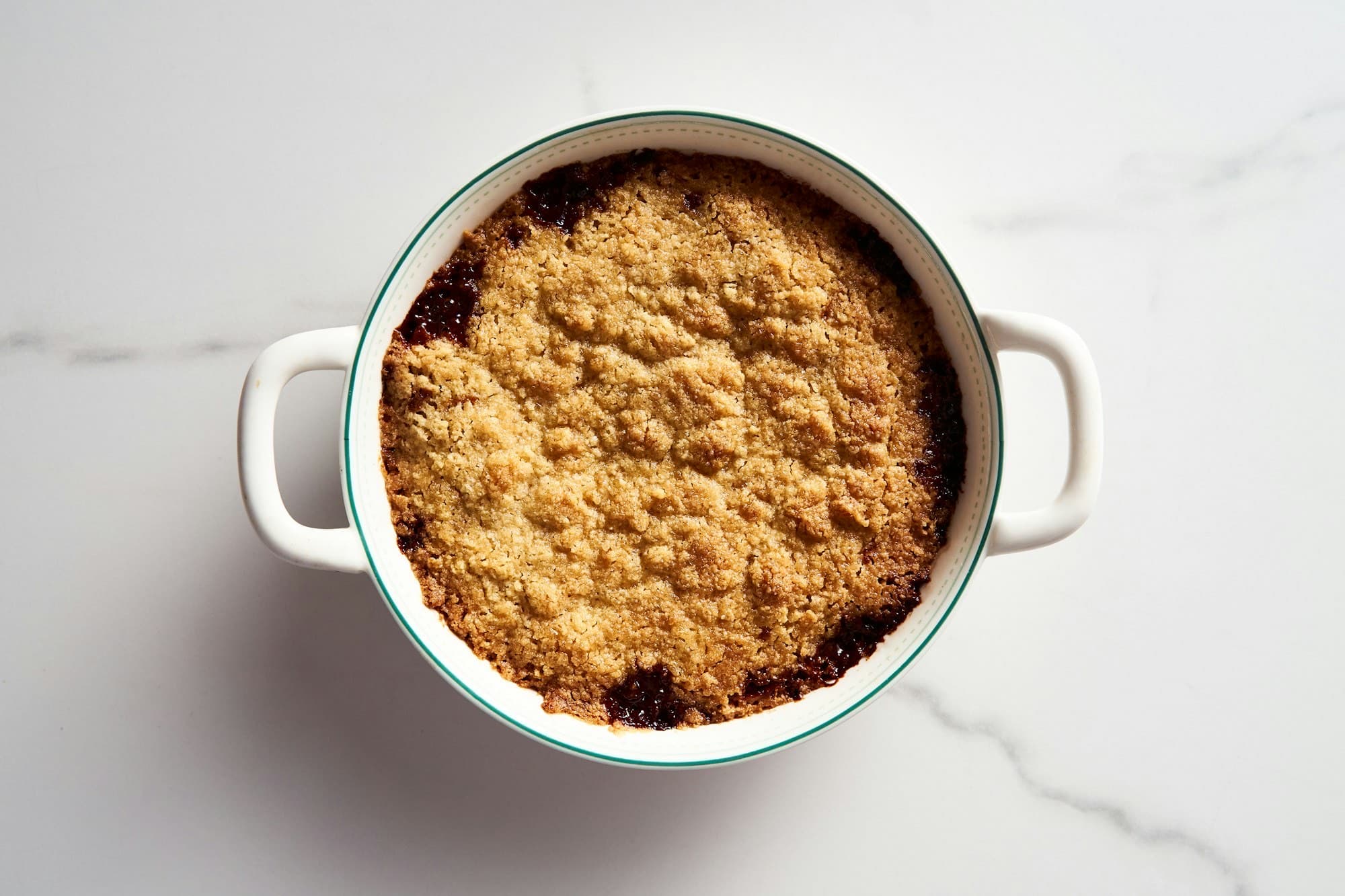Warm apple and walnut crumble