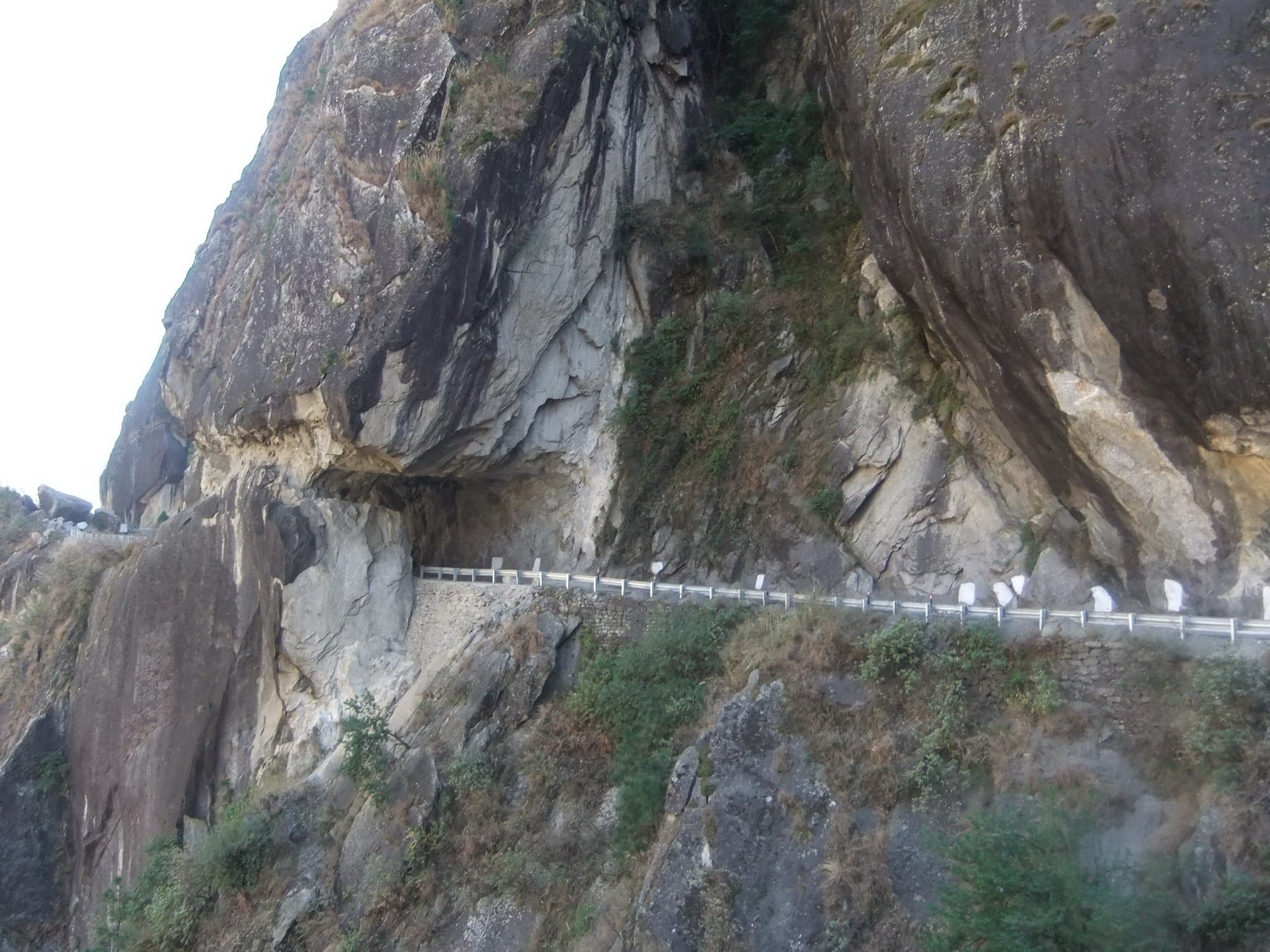 The Kinnaur road cut into cliffs above the Sutlej